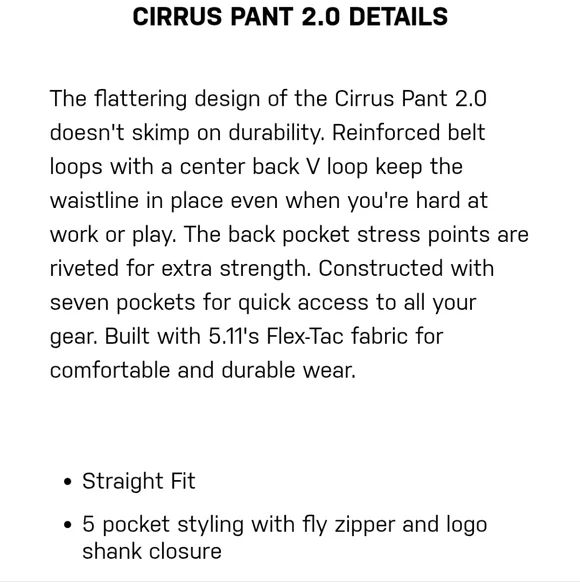 5.11 Women's Cirrus Tactical Pants - Picture 9 of 10